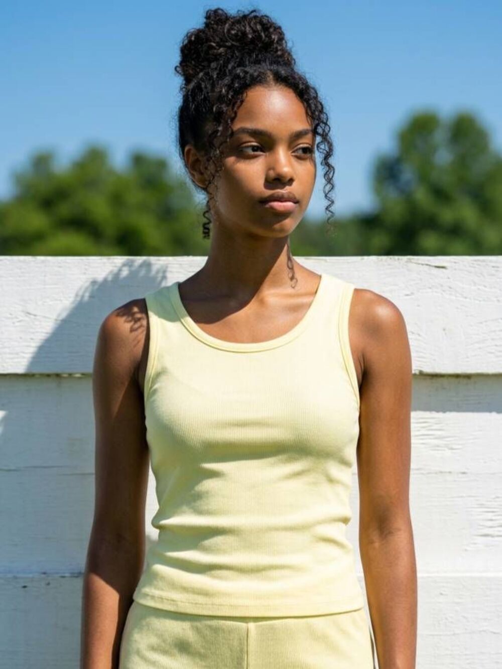 💜Yellow Ribbed Sleeveless Top Youth XLarge